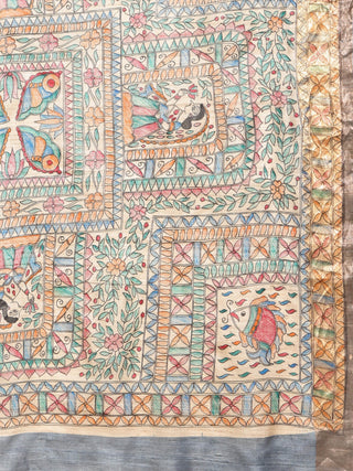 Kosakari “Neelambari” – Pure Kosa Silk Madhubani Art Saree