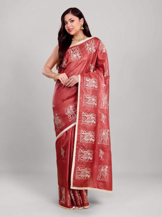 Kosakari “Tamrika” – Pure Kosa Silk Embroidery Saree