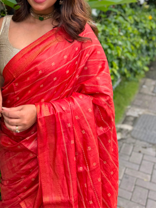 Kosakari “Arunika” – Pure Kosa Silk Handwoven Buti Saree