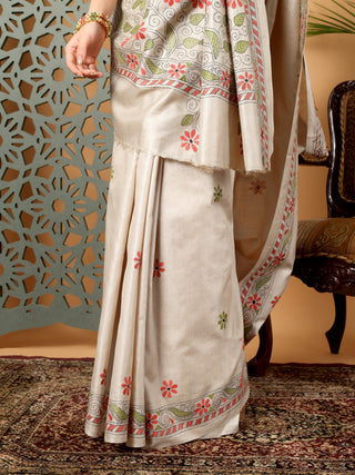 Kosakari “Prakriti” – Pure Kosa Silk Katha Art Saree