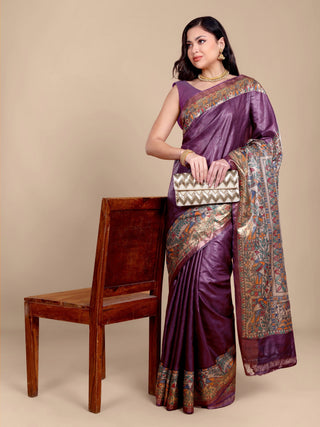 Kosakari “Rajvanshi” – Pure Kosa Silk Madhubani Art Saree