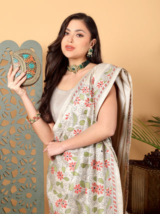 Kosakari “Prakriti” – Pure Kosa Silk Katha Art Saree