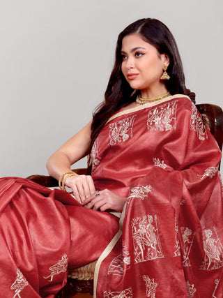 Kosakari “Tamrika” – Pure Kosa Silk Embroidery Saree