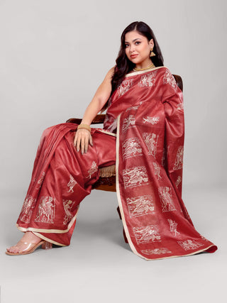 Kosakari “Tamrika” – Pure Kosa Silk Embroidery Saree