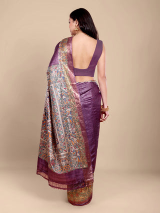 Kosakari “Rajvanshi” – Pure Kosa Silk Madhubani Art Saree
