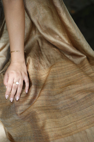 Kosakari Mridula | Beige Pure Kosa Tussar Silk Saree from Chhattisgarh