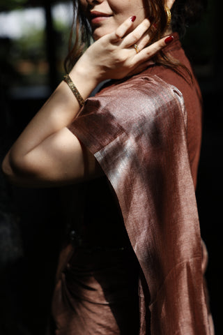 Kosakari Mridang | Brown Pure Kosa Tussar Silk Saree from Chhattisgarh